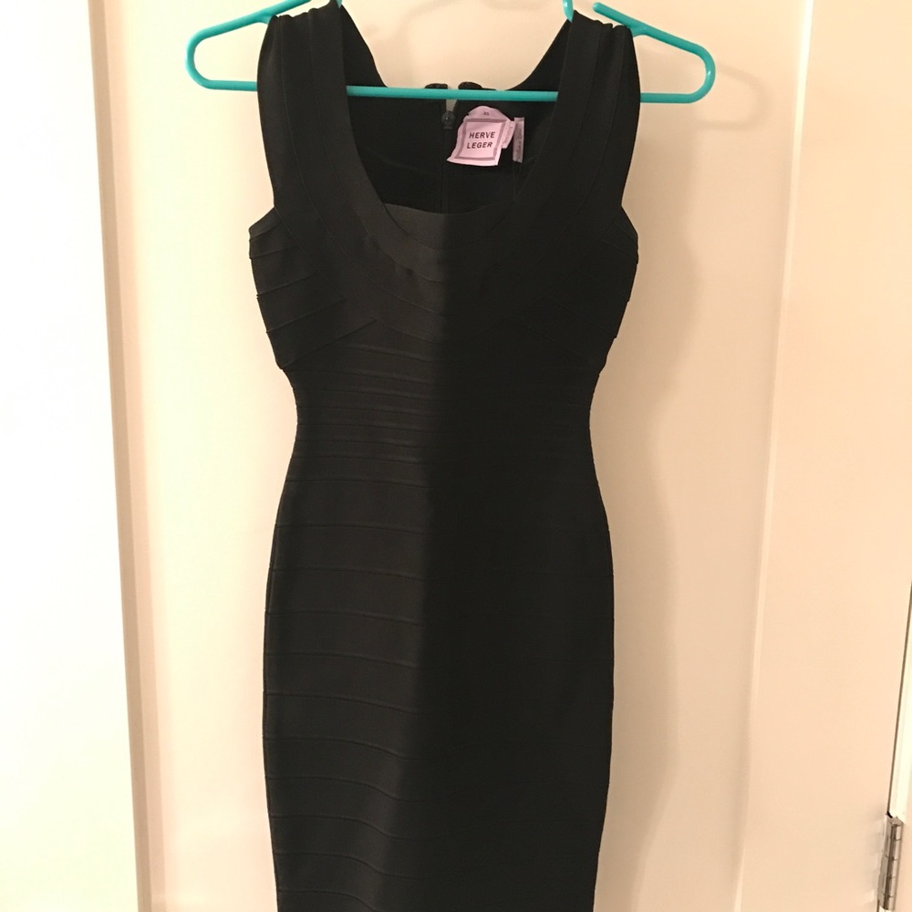 Herve Leger Black Bandage Mini Dress